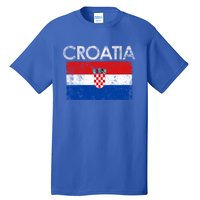 Vintage Croatia Croatian Flag Pride Great Gift Tall T-Shirt