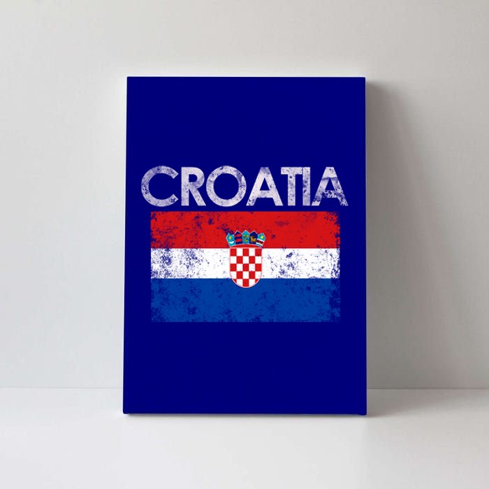 Vintage Croatia Croatian Flag Pride Great Gift Canvas