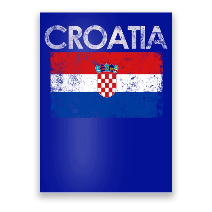 Vintage Croatia Croatian Flag Pride Great Gift Poster