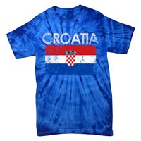 Vintage Croatia Croatian Flag Pride Great Gift Tie-Dye T-Shirt