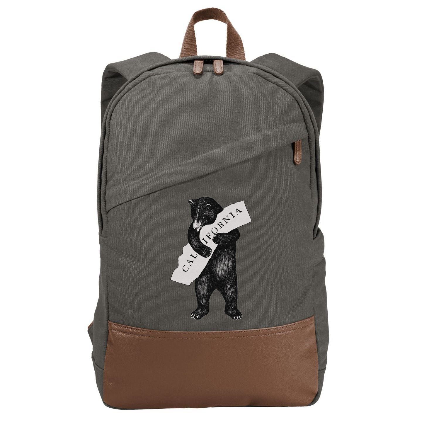 Vintage Cali California Republic Beer Cotton Canvas Backpack