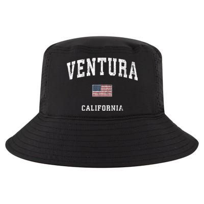 Ventura California Ca Vintage American Flag Sports Design Cool Comfort Performance Bucket Hat