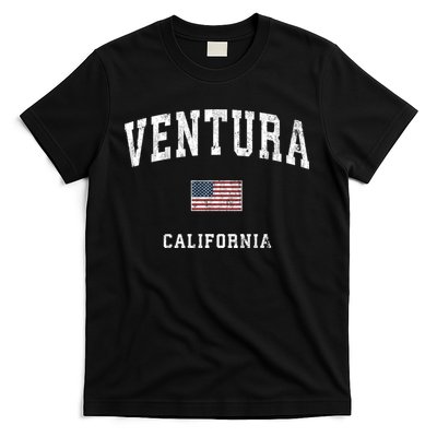 Ventura California Ca Vintage American Flag Sports Design T-Shirt