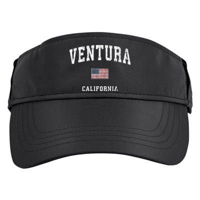 Ventura California Ca Vintage American Flag Sports Design Adult Drive Performance Visor