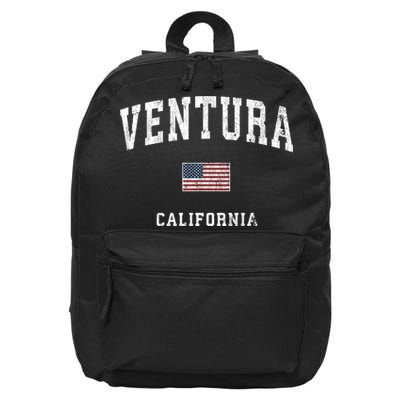 Ventura California Ca Vintage American Flag Sports Design 16 in Basic Backpack