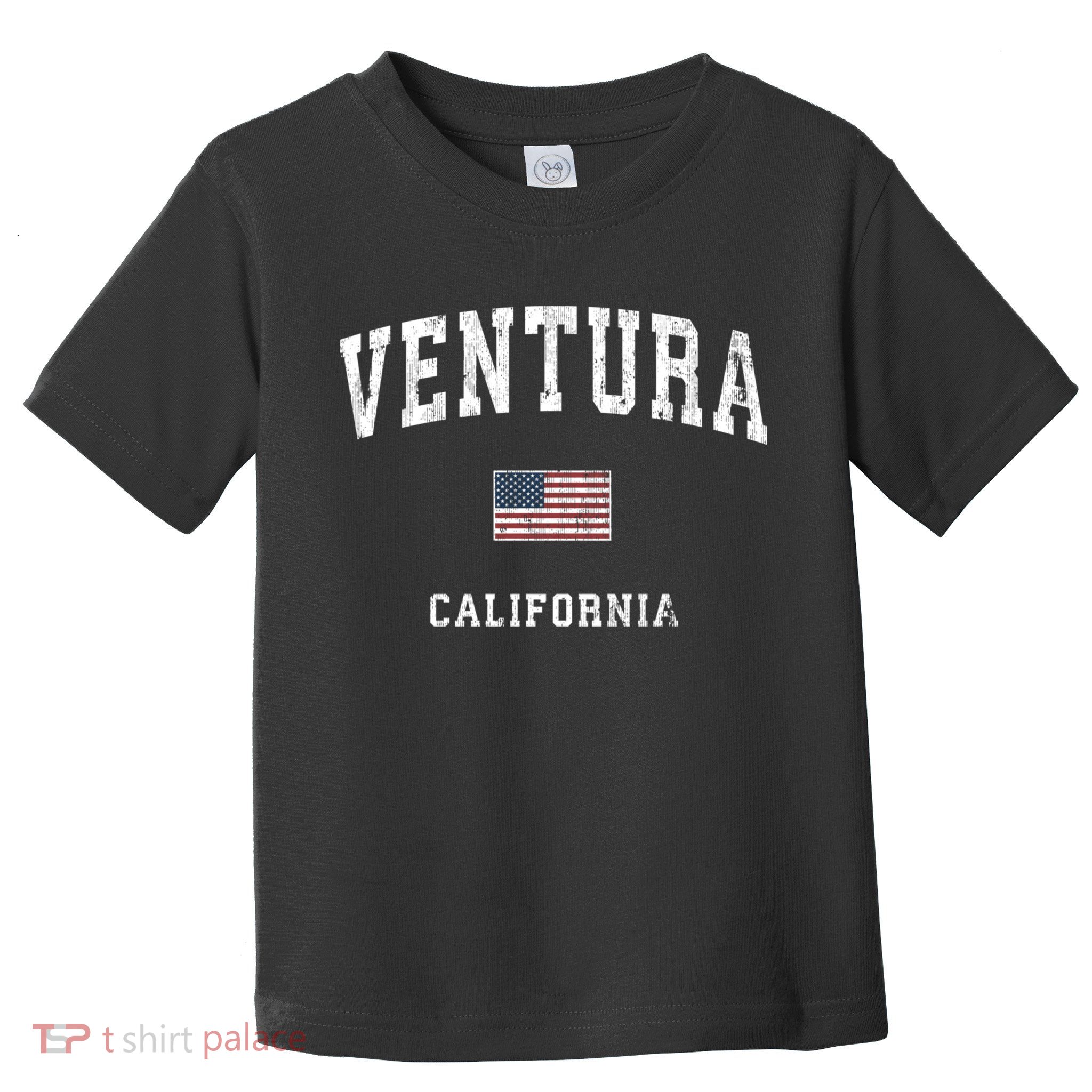 Ventura California Ca Vintage American Flag Sports Design Toddler T-Shirt
