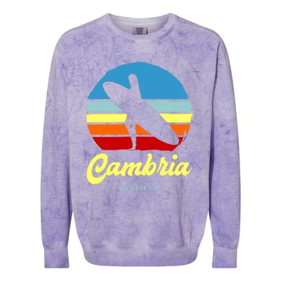 Vintage Cambria California Surf Meaningful Gift Colorblast Crewneck Sweatshirt