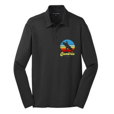 Vintage Cambria California Surf Meaningful Gift Silk Touch Performance Long Sleeve Polo