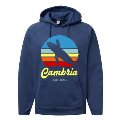 Vintage Cambria California Surf Meaningful Gift Performance Fleece Hoodie