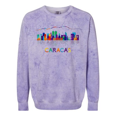 Venezuela Caracas City Arepas Pan Venezuelan Flag Avila Colorblast Crewneck Sweatshirt