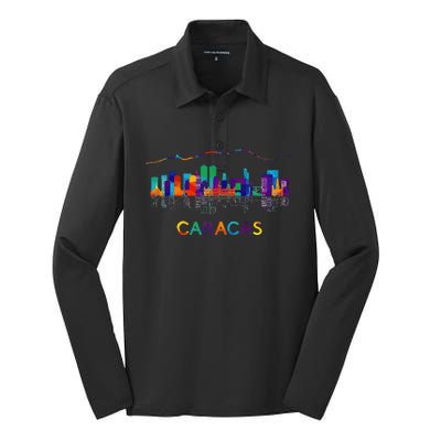 Venezuela Caracas City Arepas Pan Venezuelan Flag Avila Silk Touch Performance Long Sleeve Polo