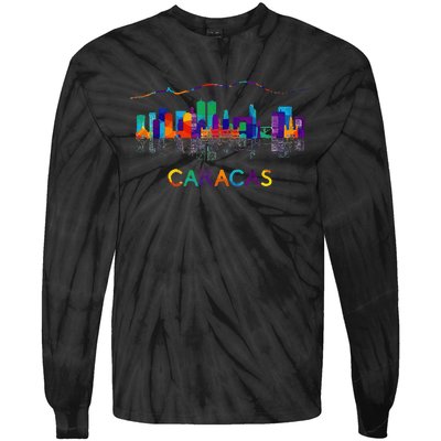 Venezuela Caracas City Arepas Pan Venezuelan Flag Avila Tie-Dye Long Sleeve Shirt