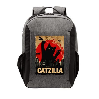 Vintage Catzilla Cat Lovers City Attack Funny Cat Vector Backpack