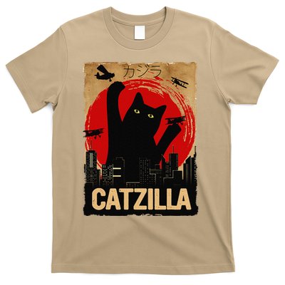 Vintage Catzilla Cat Lovers City Attack Funny Cat T-Shirt