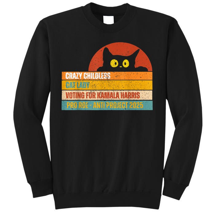 Vintage Childless Cat Ladies For Kamala Harris President President Kamalaharris Sweatshirt