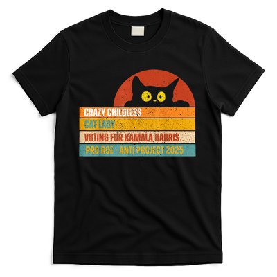 Vintage Childless Cat Ladies For Kamala Harris President President Kamalaharris T-Shirt