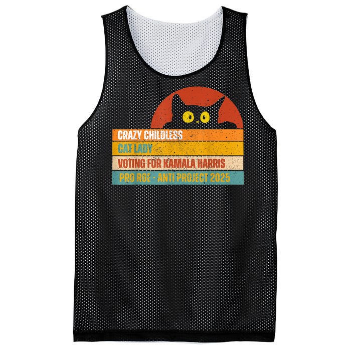 Vintage Childless Cat Ladies For Kamala Harris President President Kamalaharris Mesh Reversible Basketball Jersey Tank