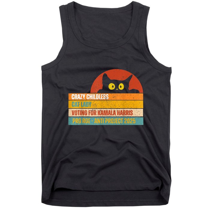 Vintage Childless Cat Ladies For Kamala Harris President President Kamalaharris Tank Top