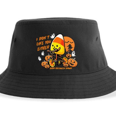 Vintage Candy Corn I DonT Like You Either Halloween Custom Gift Sustainable Bucket Hat