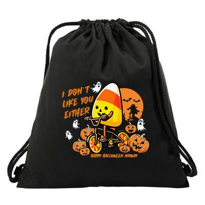 Vintage Candy Corn I DonT Like You Either Halloween Custom Gift Drawstring Bag