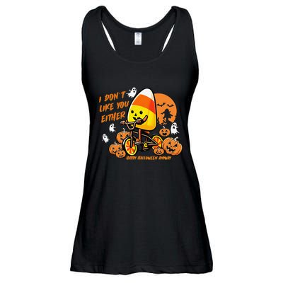 Vintage Candy Corn I DonT Like You Either Halloween Custom Gift Ladies Essential Flowy Tank