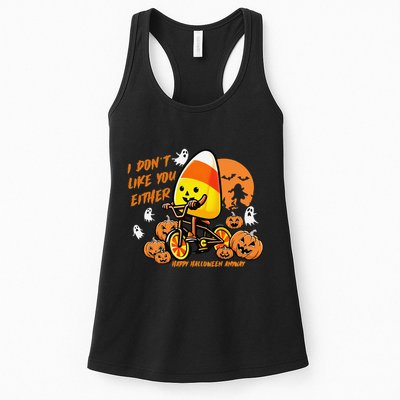Vintage Candy Corn I DonT Like You Either Halloween Custom Gift Womens Tank Top