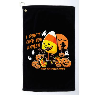 Vintage Candy Corn I DonT Like You Either Halloween Custom Gift Golf Towel
