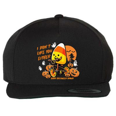 Vintage Candy Corn I DonT Like You Either Halloween Custom Gift Wool Snapback Cap