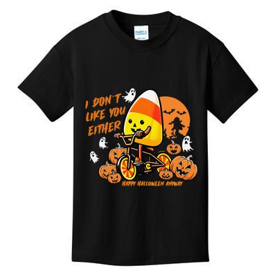 Vintage Candy Corn I DonT Like You Either Halloween Custom Gift Kids T-Shirt