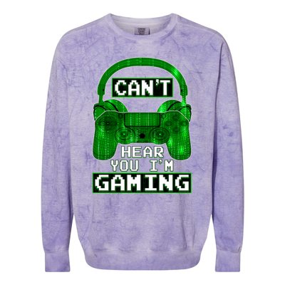 Vintage Computer Code Gamer Gift Can't Hear You I'm Gaming Gift Colorblast Crewneck Sweatshirt