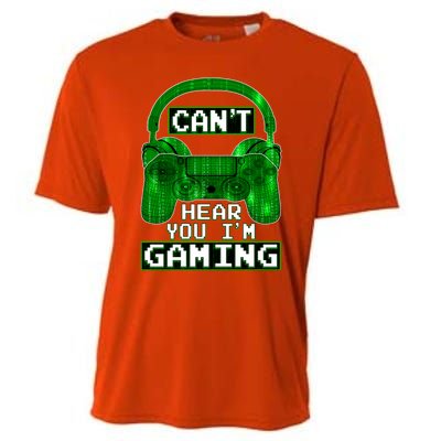 Vintage Computer Code Gamer Gift Can't Hear You I'm Gaming Gift Cooling Performance Crew T-Shirt