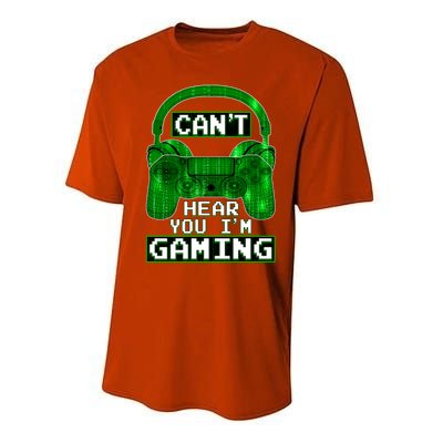 Vintage Computer Code Gamer Gift Can't Hear You I'm Gaming Gift Performance Sprint T-Shirt