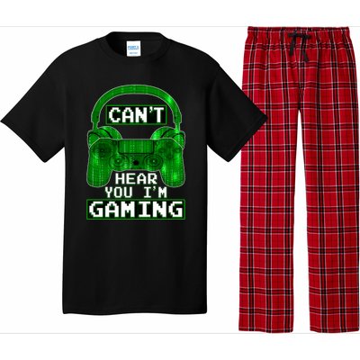 Vintage Computer Code Gamer Gift Can't Hear You I'm Gaming Gift Pajama Set