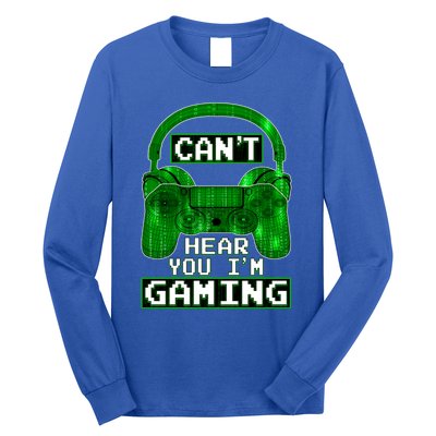 Vintage Computer Code Gamer Gift Can't Hear You I'm Gaming Gift Long Sleeve Shirt