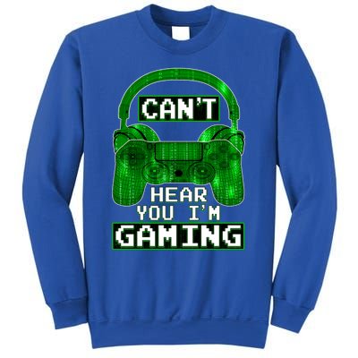 Vintage Computer Code Gamer Gift Can't Hear You I'm Gaming Gift Sweatshirt