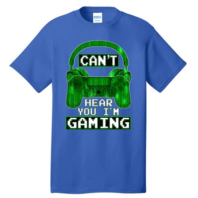 Vintage Computer Code Gamer Gift Can't Hear You I'm Gaming Gift Tall T-Shirt