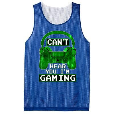 Vintage Computer Code Gamer Gift Can't Hear You I'm Gaming Gift Mesh Reversible Basketball Jersey Tank