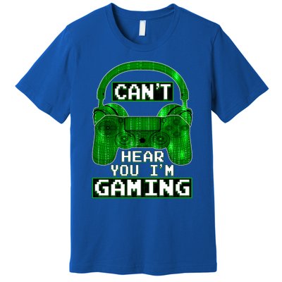 Vintage Computer Code Gamer Gift Can't Hear You I'm Gaming Gift Premium T-Shirt