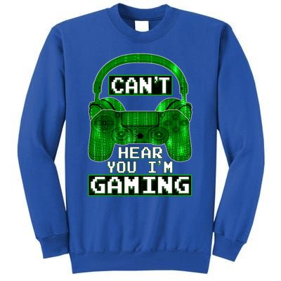 Vintage Computer Code Gamer Gift Can't Hear You I'm Gaming Gift Tall Sweatshirt