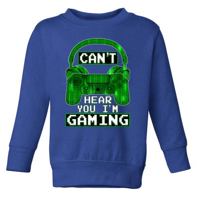 Vintage Computer Code Gamer Gift Can't Hear You I'm Gaming Gift Toddler Sweatshirt