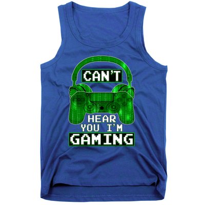 Vintage Computer Code Gamer Gift Can't Hear You I'm Gaming Gift Tank Top