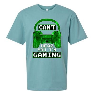 Vintage Computer Code Gamer Gift Can't Hear You I'm Gaming Gift Sueded Cloud Jersey T-Shirt