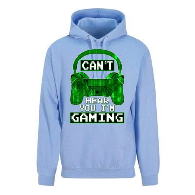 Vintage Computer Code Gamer Gift Can't Hear You I'm Gaming Gift Unisex Surf Hoodie