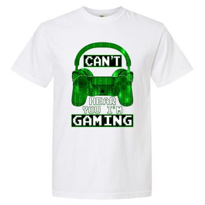 Vintage Computer Code Gamer Gift Can't Hear You I'm Gaming Gift Garment-Dyed Heavyweight T-Shirt