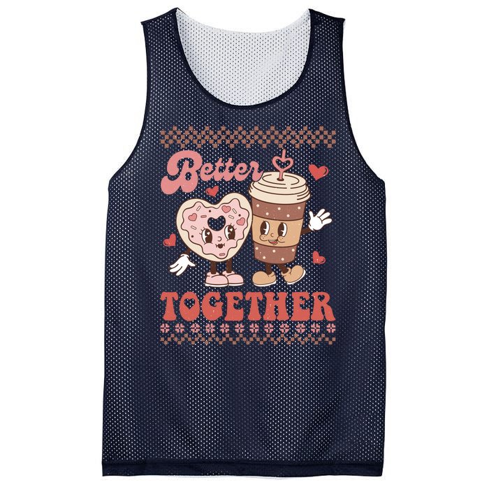 Valentine Coffee Cookies Better Together Ugly Mesh Reversible Basketball Jersey Tank