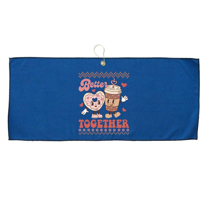 Valentine Coffee Cookies Better Together Ugly Large Microfiber Waffle Golf Towel