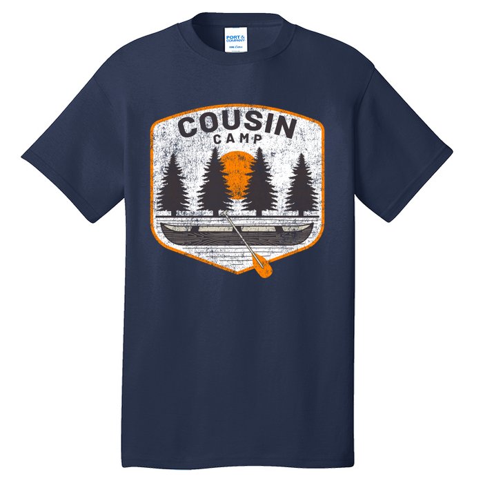 Vintage Cousin Camp Fun Camping Canoe Outdoors Graphic Tall T-Shirt