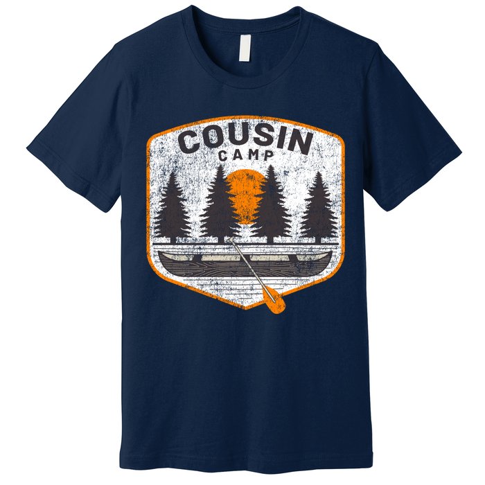 Vintage Cousin Camp Fun Camping Canoe Outdoors Graphic Premium T-Shirt