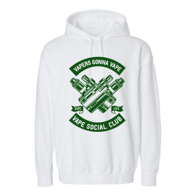Vaping Cushion Cover Vape Enthusiast Smoking Club Garment-Dyed Fleece Hoodie