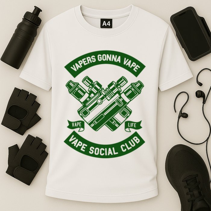 Vaping Cushion Cover Vape Enthusiast Smoking Club Cooling Performance Crew T-Shirt